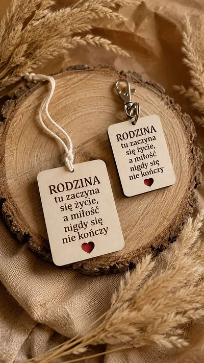 Zestaw dla Mamy ze zdjęciem dziecka – brelok i zawieszka z napisem