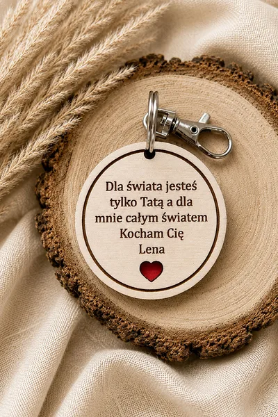 Brelok dla Taty ze zdjęciem i dowolnym napisem – wzruszający prezent
