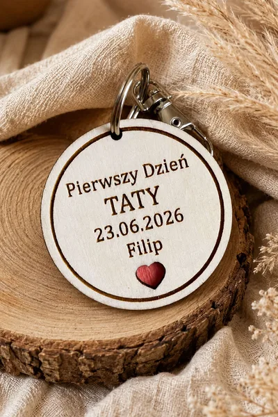 Brelok dla Taty ze zdjęciem i dowolnym napisem – wzruszający prezent