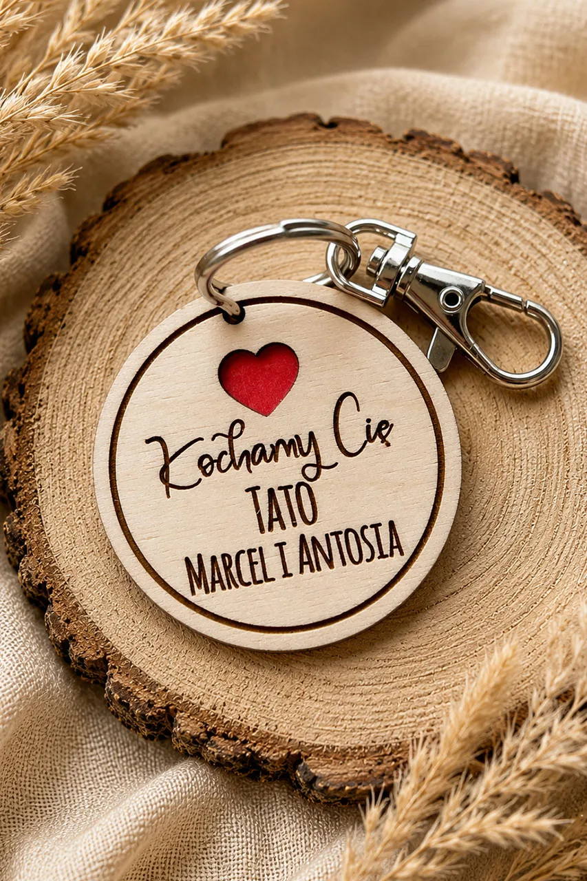 Brelok Kochamy Cię Tato z imionami dzieci – wzruszający prezent na Dzień Taty