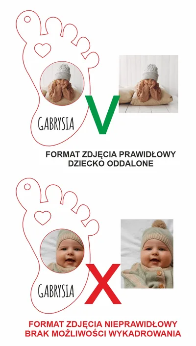 Brelok Stopa dla Taty ze zdjęciem dziecka i dowolnym napisem
