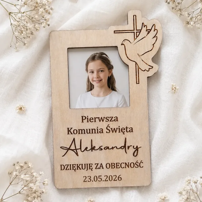Podziękowanie dla gości Komunia – magnes ze zdjęciem