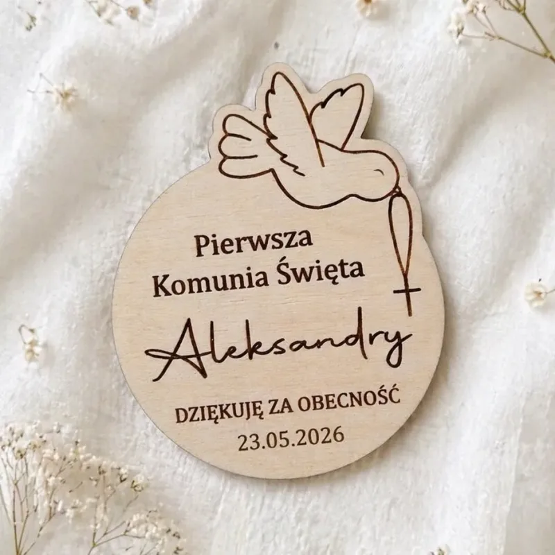 Magnes komunijny 7,5 cm – podziękowanie dla gości