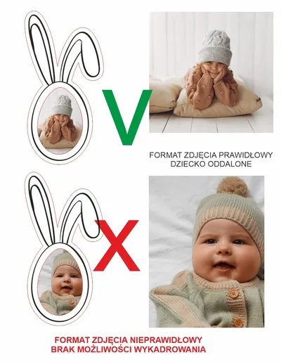 Zawieszka lub magnes ze zdjęciem dziecka na Wielkanoc