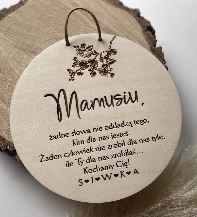Tabliczka dla Mamy do zawieszenia z napisem – dekoracja na Dzień Mamy