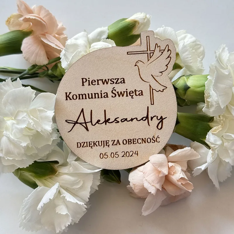 Magnes komunijny 7,5 cm – podziękowanie dla gości