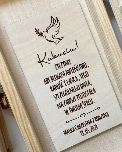 Pudełko na pieniądze z grawerem – Komunia / Chrzest