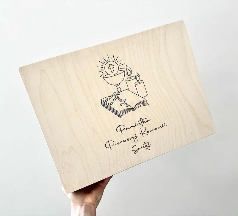 Pudełko komunijne z życzeniami 30 cm – prezent na Komunię