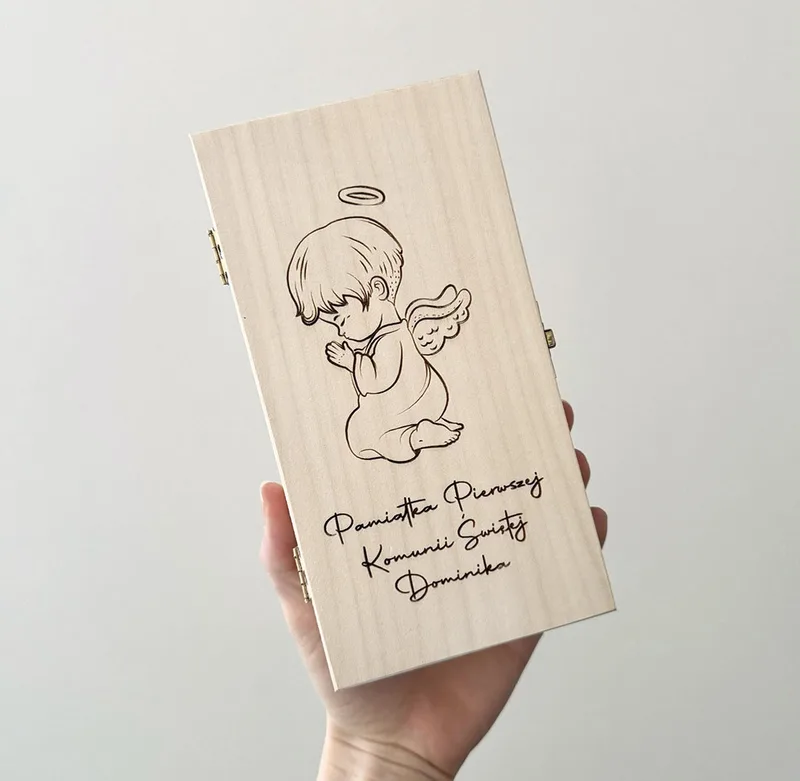 Pudełko na pieniądze z grawerem – Komunia / Chrzest