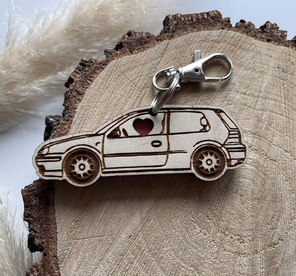 Brelok VW z dowolnym napisem w tyle