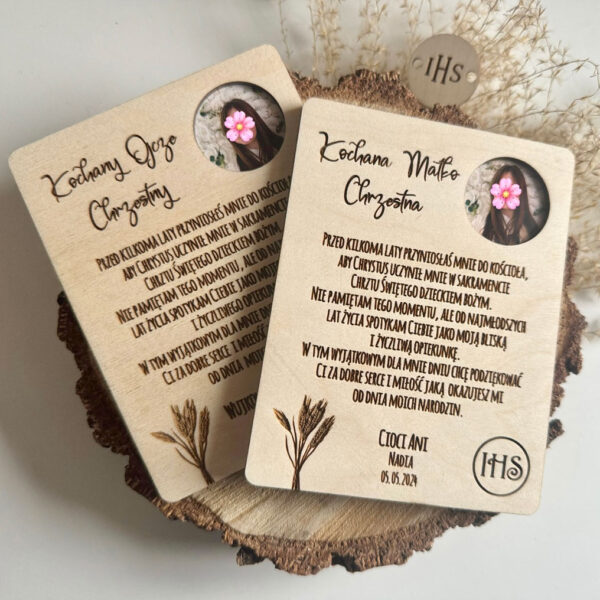 43470A14-59C7-4BFD-AC47-8D4F9E42074F.jpg Podziękowanie dla chrzestnych Komunia – tabliczka ze zdjęciem