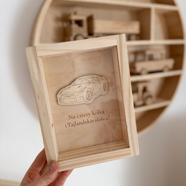 Skarbonka Samochód z dowolnym napisem