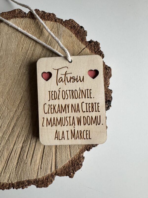 Zawieszka ze zdjęciem + dowolny napis w tyle